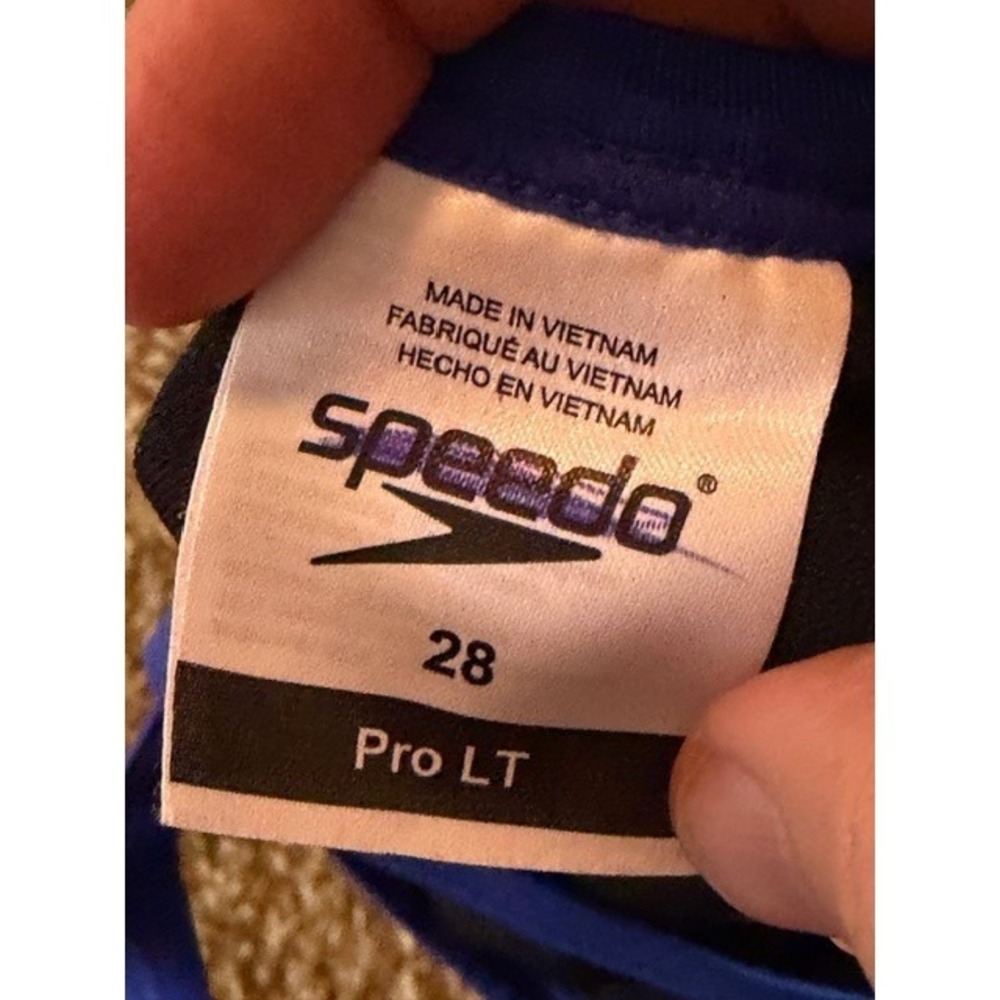 Speedo Pro LT Womens One Piece Swimsuit Size 28 (XS) Blue Black Print New - Picture 7 of 7